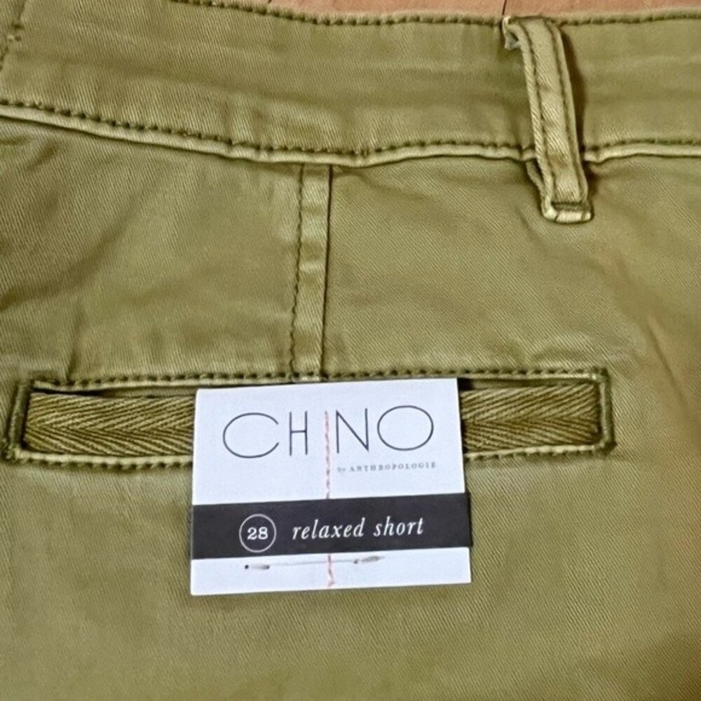 Anthropologie Chino by Anthropologie Relaxed Chino Shorts in Green 28 NWT - Picture 8 of 15